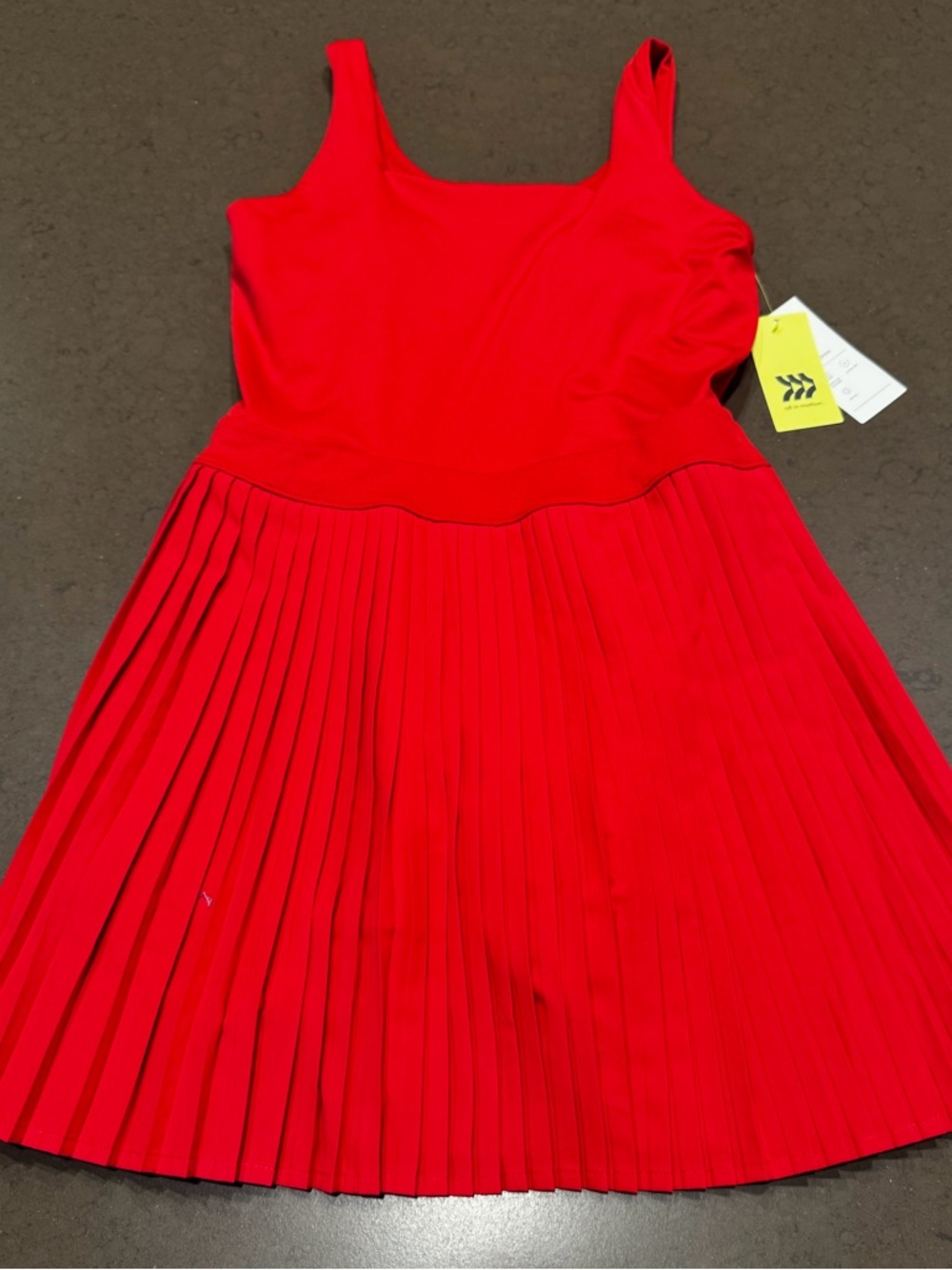 NWT AIl In Motion Red  Pleated Active Dress Sz: S